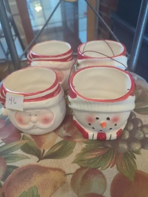 Santa and Snowman candle holders 2 of each