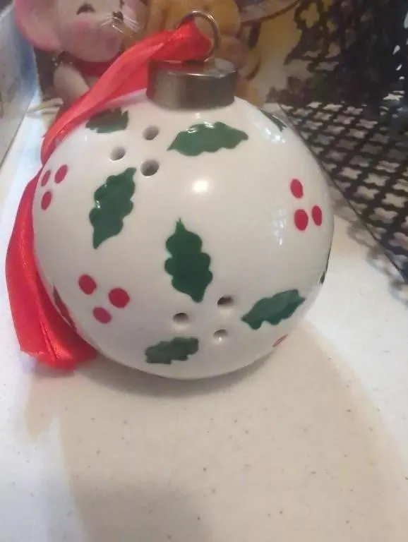 Ceramic lighted Christmas ornament