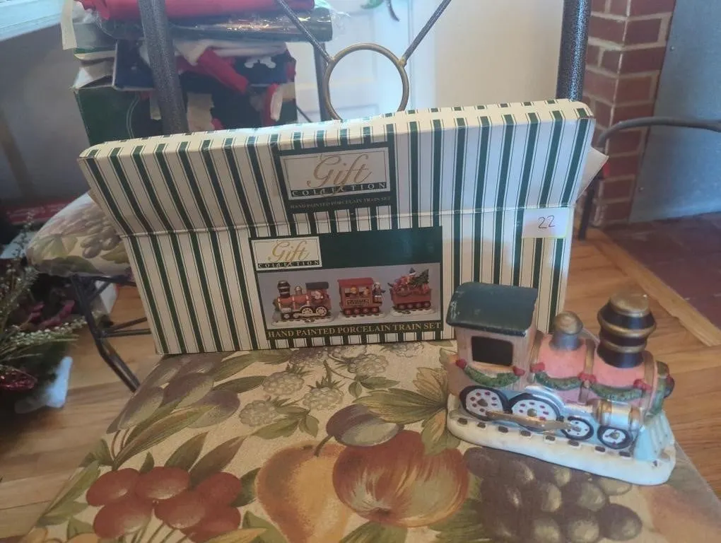 Vintage porcelain train set