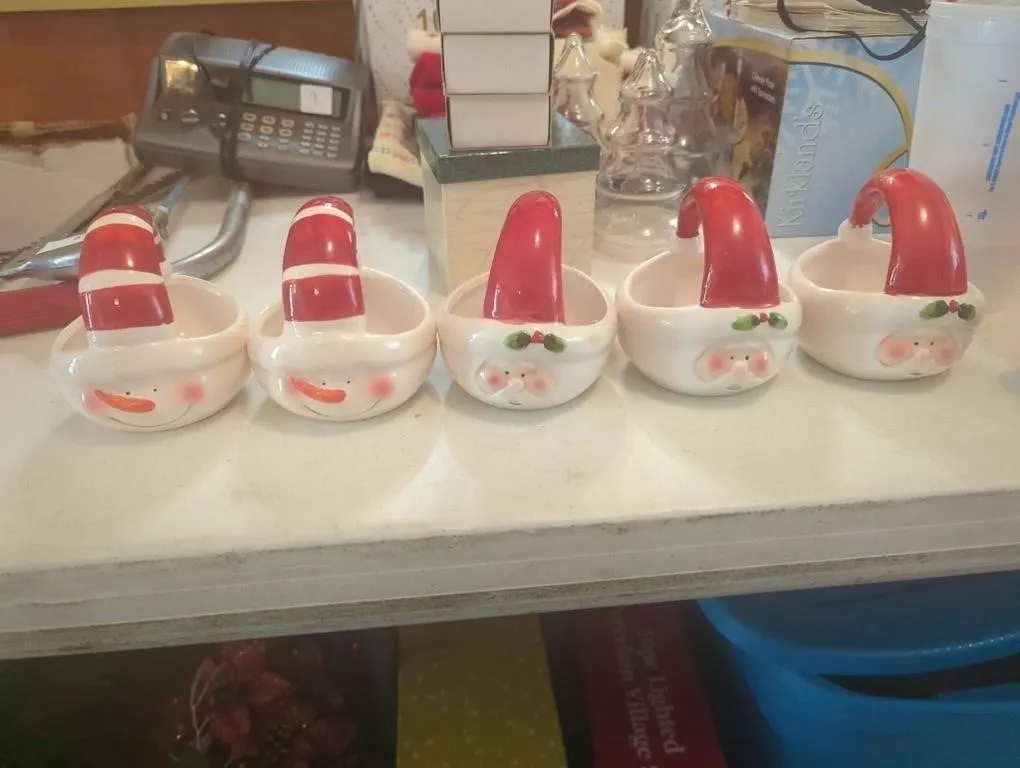 Christmas ceramic basket set of 5