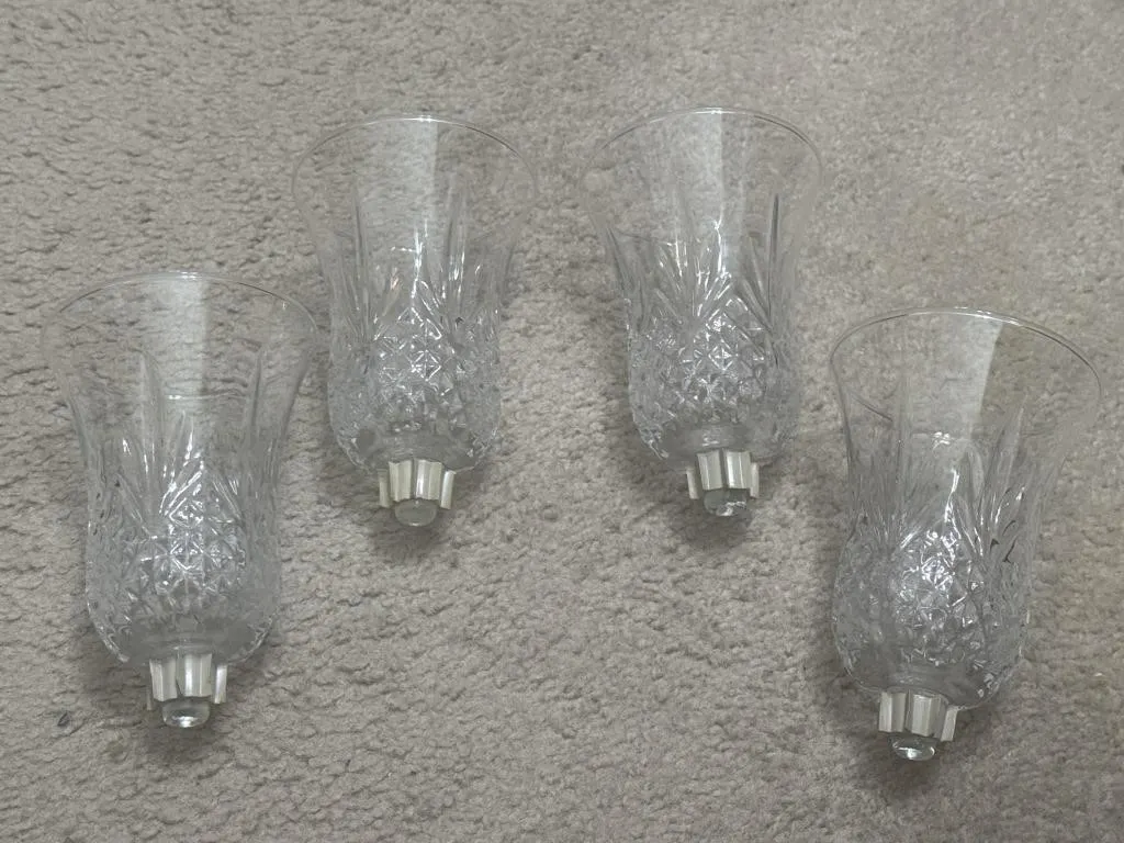(4) Home Interiors Votive Cup Clear Glass