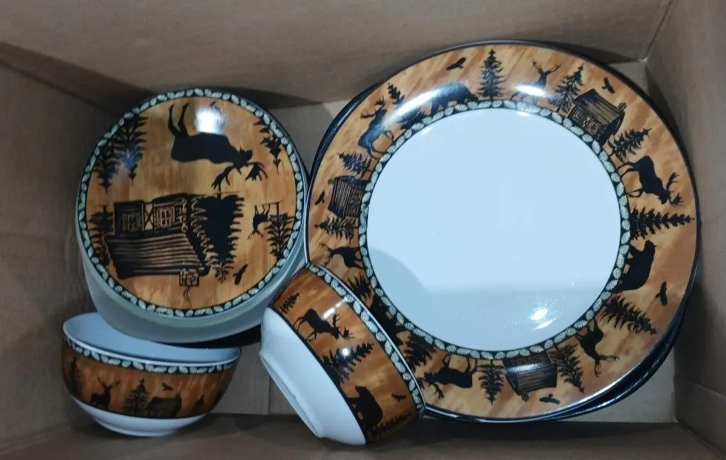 Dish bundle, Plates, bowls, wine glasses, Coca