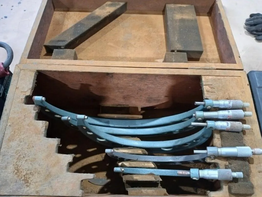 Precision Outside Micrometer set in Wood case