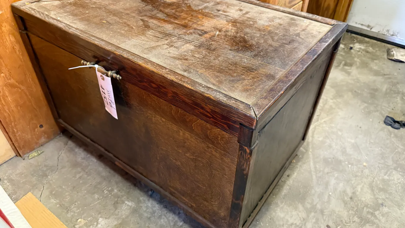 Wooden Chest with Brass Accents