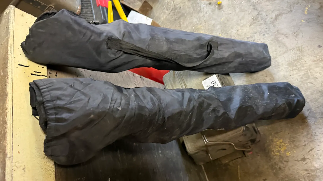 (2) Camping Chairs in Bags and Thermos Propane Camp Stove
