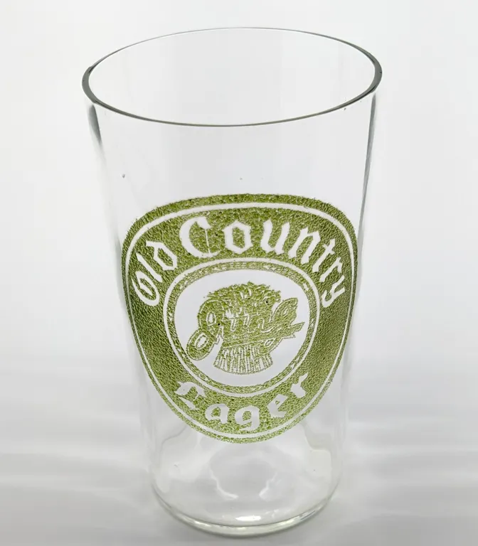 JUNG OLD COUNTRY LAGER RANDOM LAKE WISCONSIN BEER DRINKING GLASS