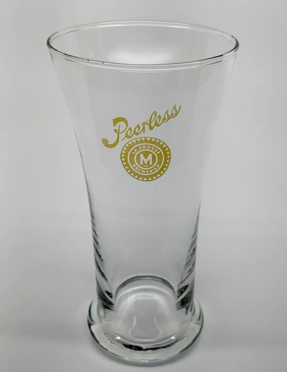 PEERLESS LA CROSSE BREWERIES LA CROSSE WISCONSIN BEER DRINKING GLASS