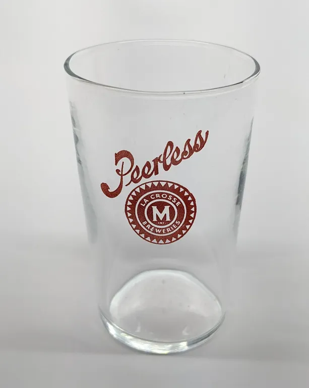 PEERLESS LACROSSE BREWERIES LA CROSSE WISCONSIN BEER DRINKING GLASS