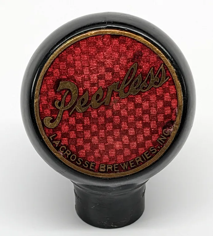 BALL TAP KNOB HANDLE PEERLESS BEER LA CROSSE WISCONSIN (GREEN DUCK)