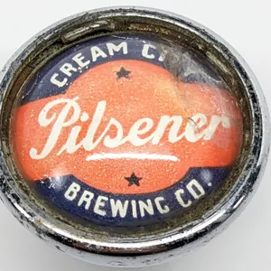 BALL TAP KNOB HANDLE CREAM CITY PILSENER BEER MILWAUKEE WISCONSIN (VIDRIO PRODUCTS)
