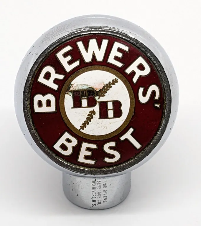 BALL TAP KNOB HANDLE BREWERS BEST BB BEER TWO RIVERS BEVERAGE CO WISCONSIN (ROBBINS)