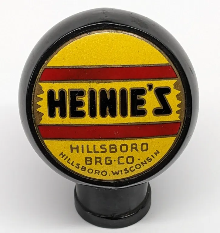 BALL TAP KNOB HANDLE HEINIE'S BEER HILLSBORO WISCONSIN