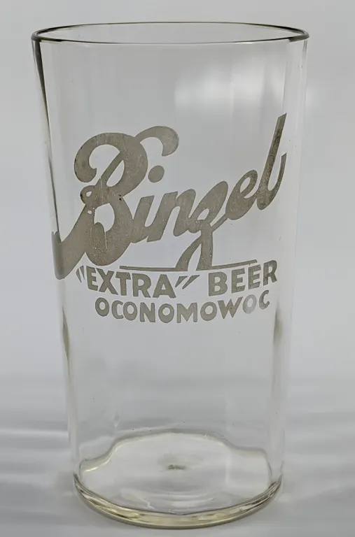 BINZEL "EXTRA" BEER OCONOMOWOC WISCONSIN DRINKING GLASS
