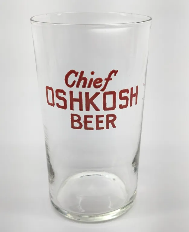CHIEF OSHKOSH BEER WISCONSIN DRINKING GLASS