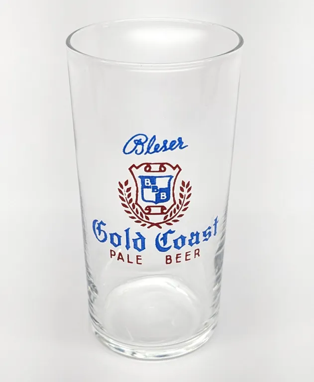 BLESER GOLD COAST PALE BEER MANITOWOC WISCONSIN DRINKING GLASS