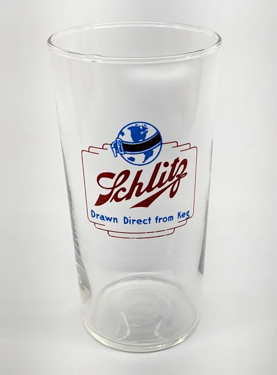 SCHLITZ BEER DRAWN DIRECT FROM THE KEG MILWAUKEE WISCONSIN DRINKING GLASS