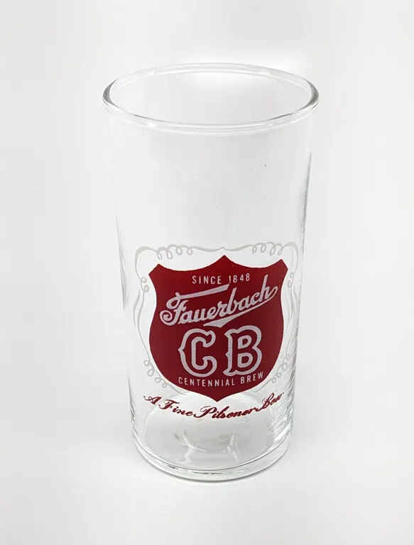 FAUERBACH CB CENTENNIAL BREW BEER MADISON WISCONSIN DRINKING GLASS