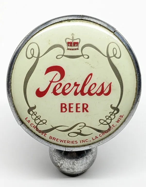 BALL TAP KNOB HANDLE PEERLESS BEER LA CROSSE WISCONSIN (TIN CAN STYLE)