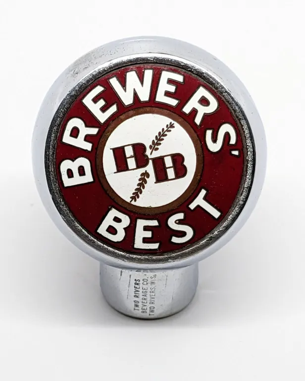 BALL TAP KNOB HANDLE BB BREWERS BEST TWO RIVERS BEVERAGE CO BEER WISCONSIN (ROBBIN)