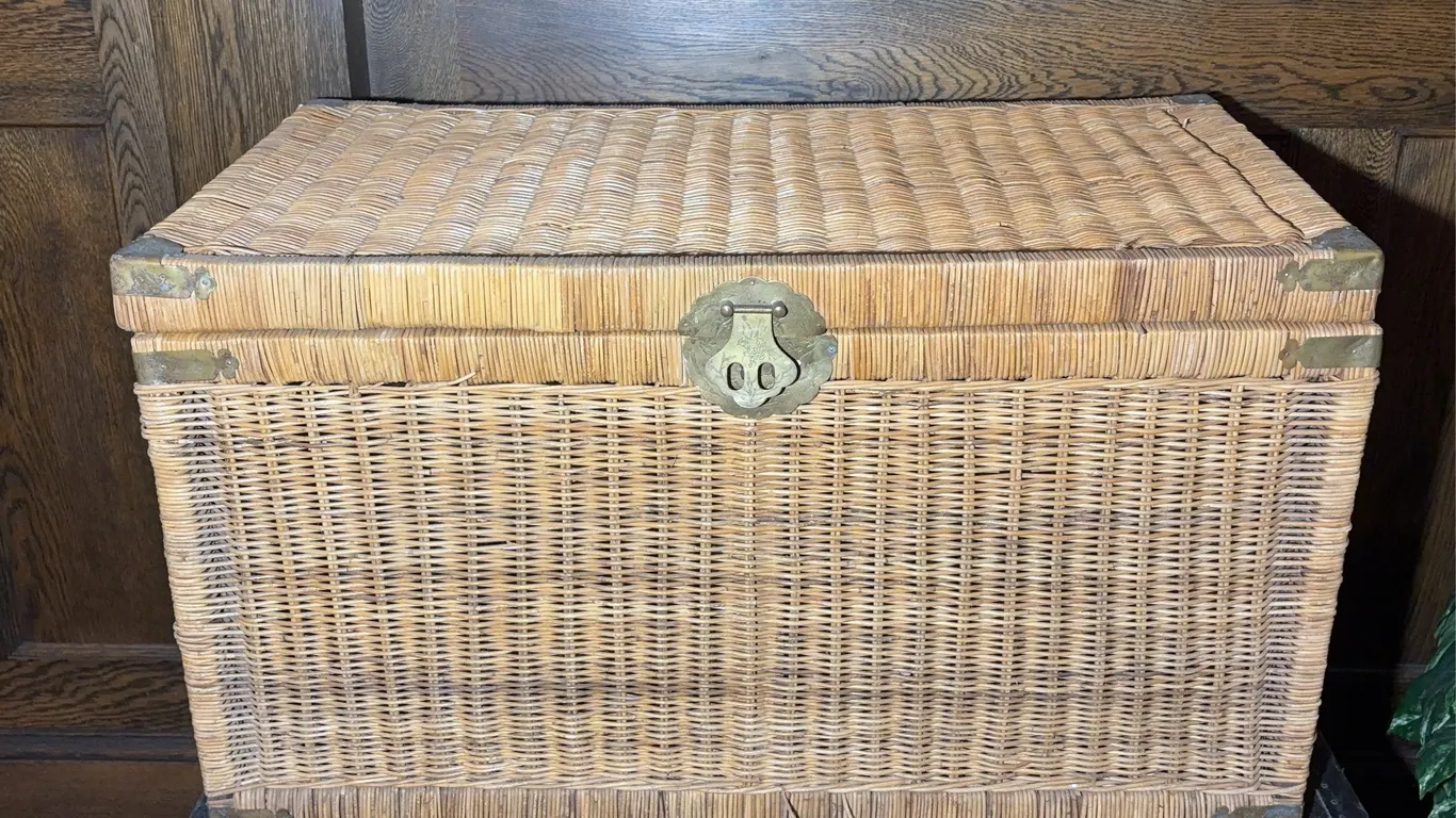 Faux Wicker Storage Trunk