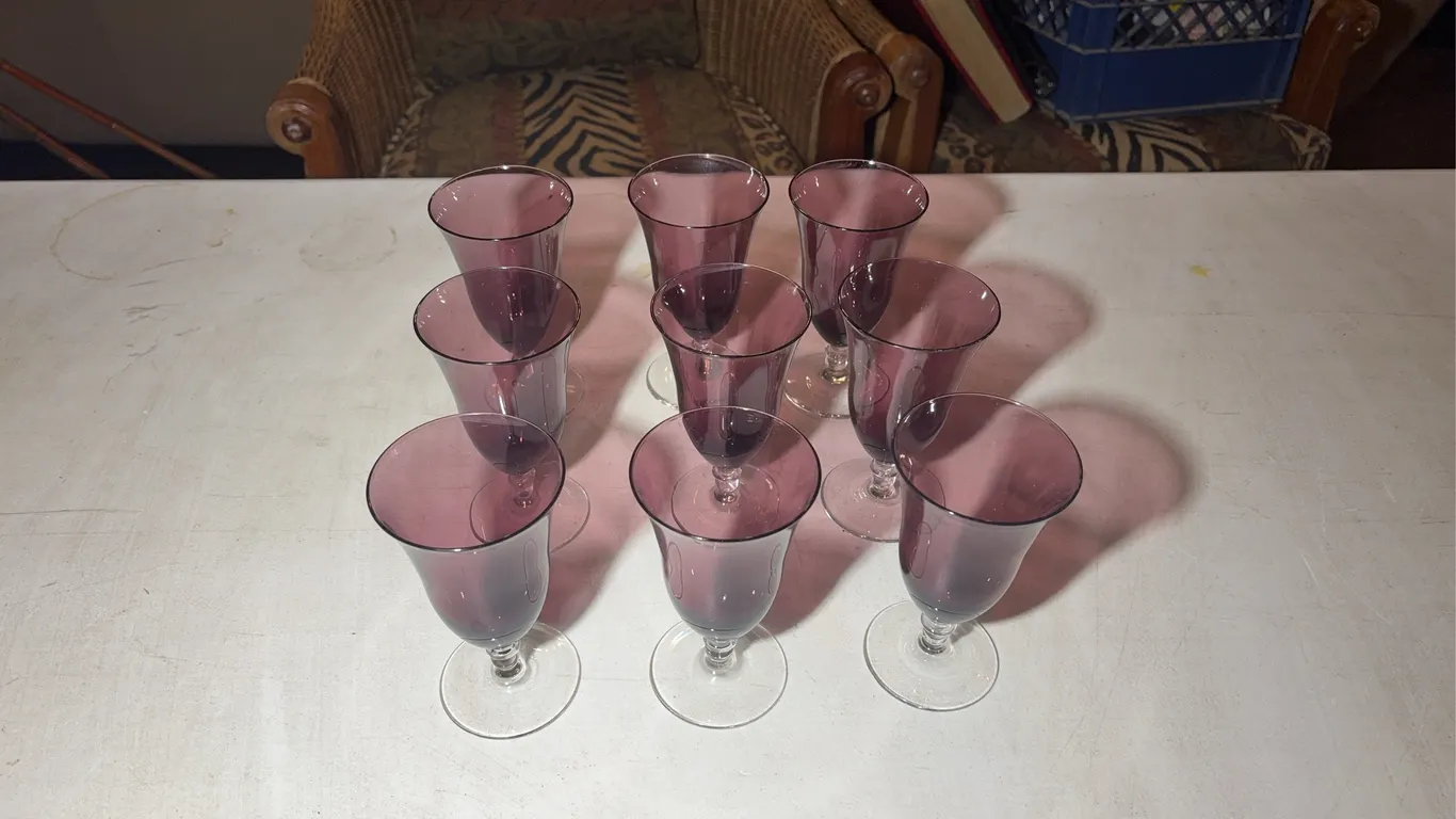 Nine Amethyst Glasses