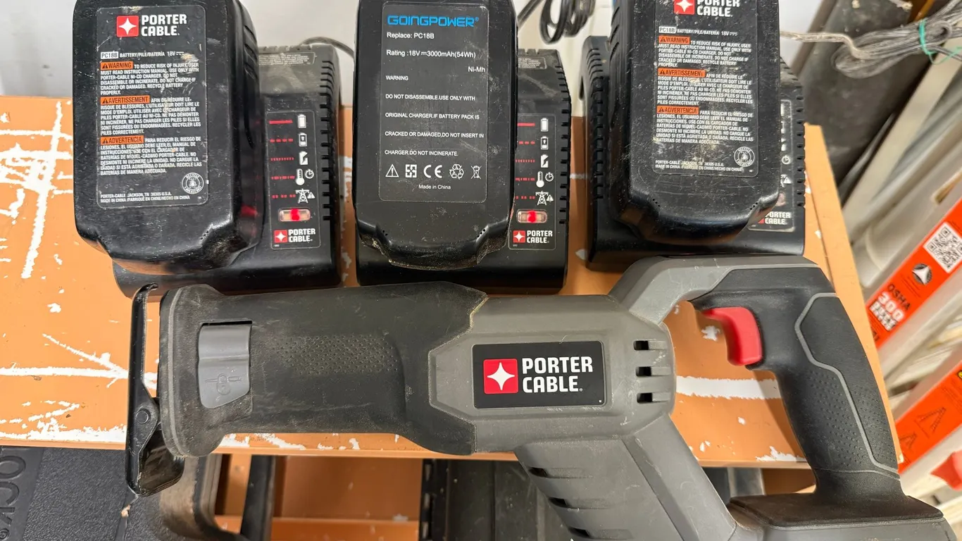 Porter-Cable 18V Cordless Reciprocating Saw with Batteries & Chargers