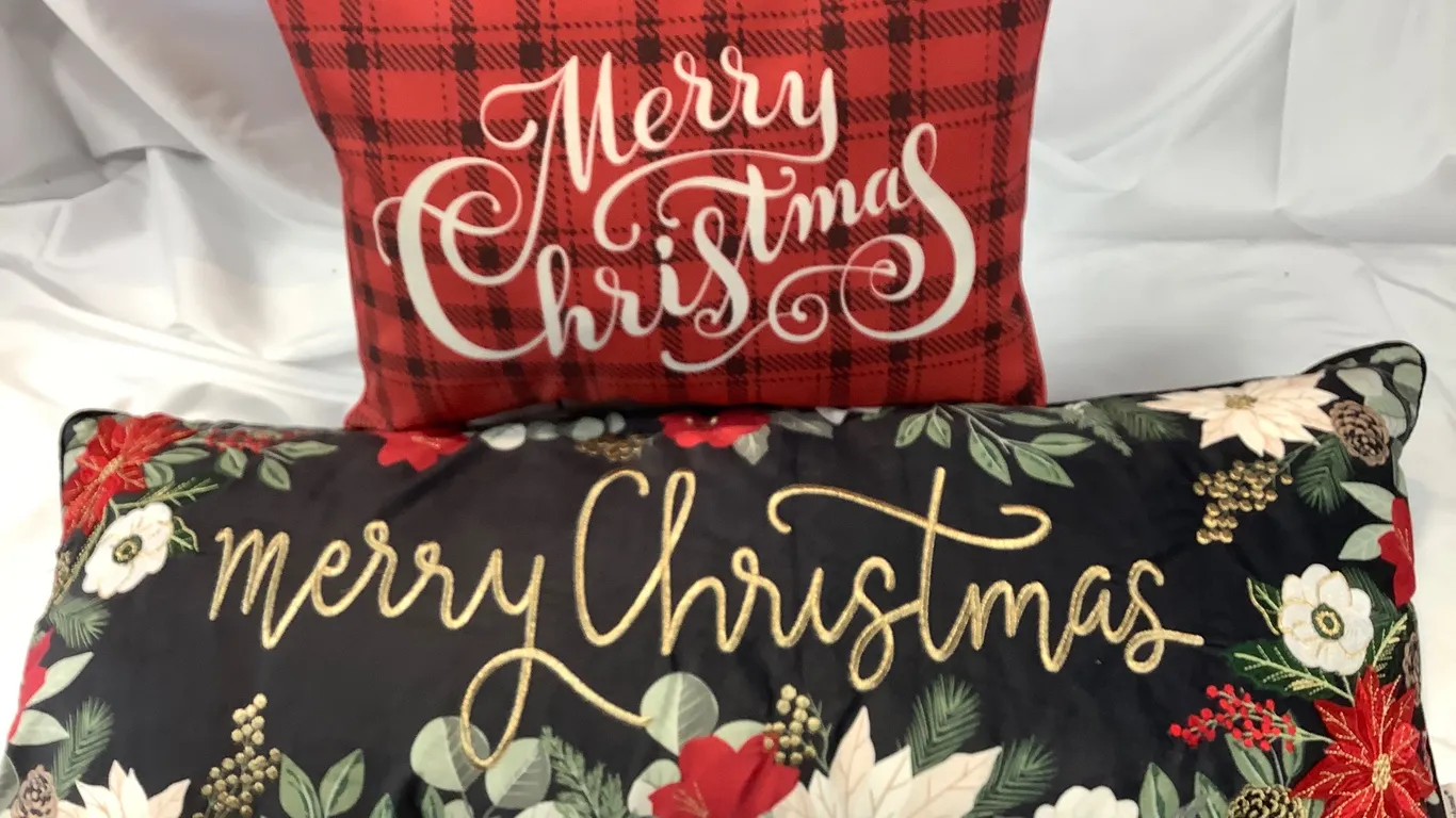 Christmas Pillows One for Inside one for Outside