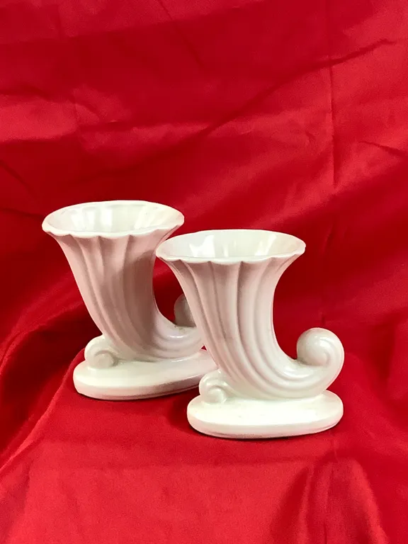 Shawnee Pottery Cornucopia Horn Vases