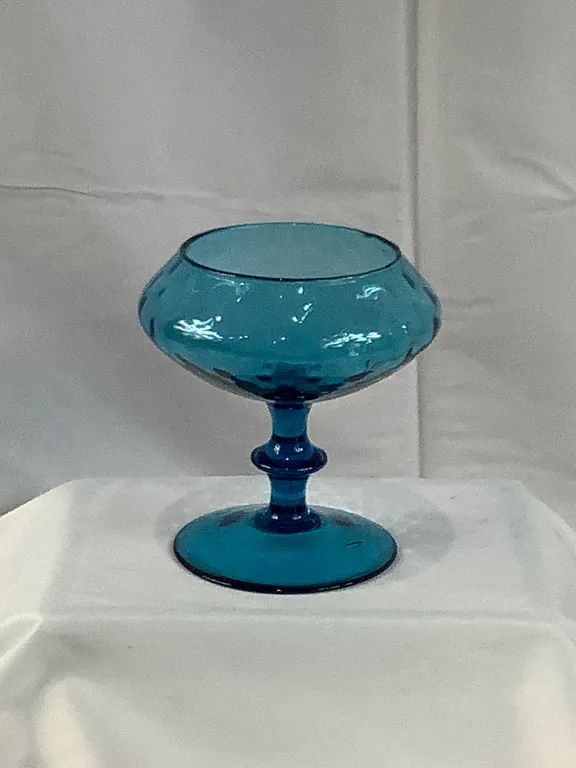 Vintage MCM Empoli Blue Glass Vase