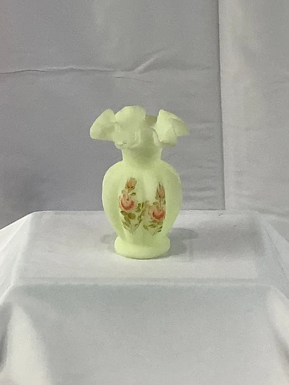 Fenton Custard Vase -Glows