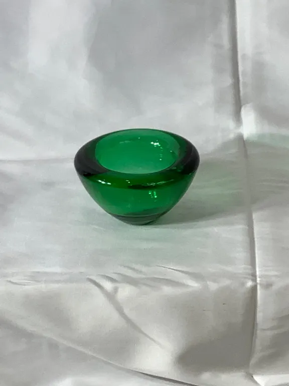 Emerald Glass Candle Holder