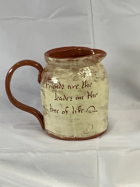 Vintage Motto Ware Pottery Jug