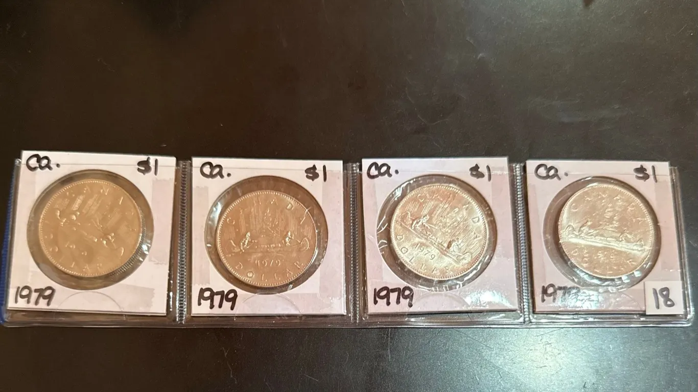 (4) 1979 Canadian One Dollar Coins