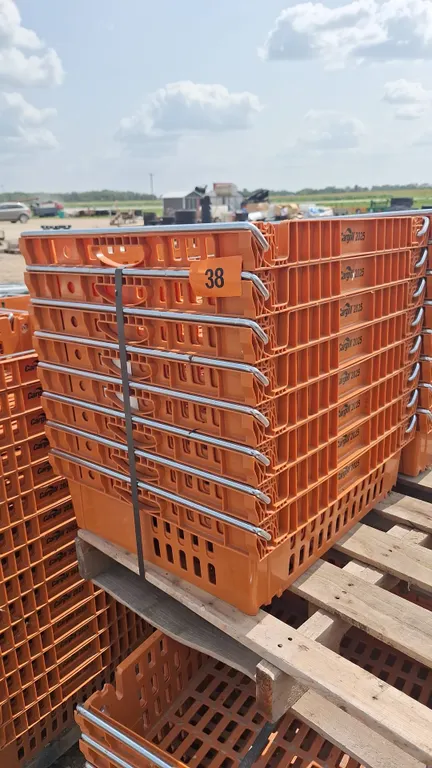 8 Stackable plastic crates, Great for storing vegetables and potatoes and more