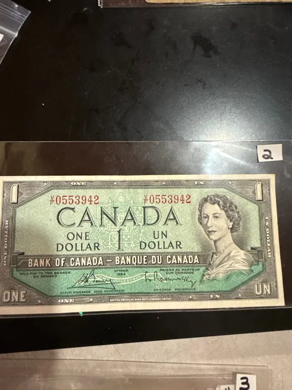 1954 Canadian One Dollar Bill