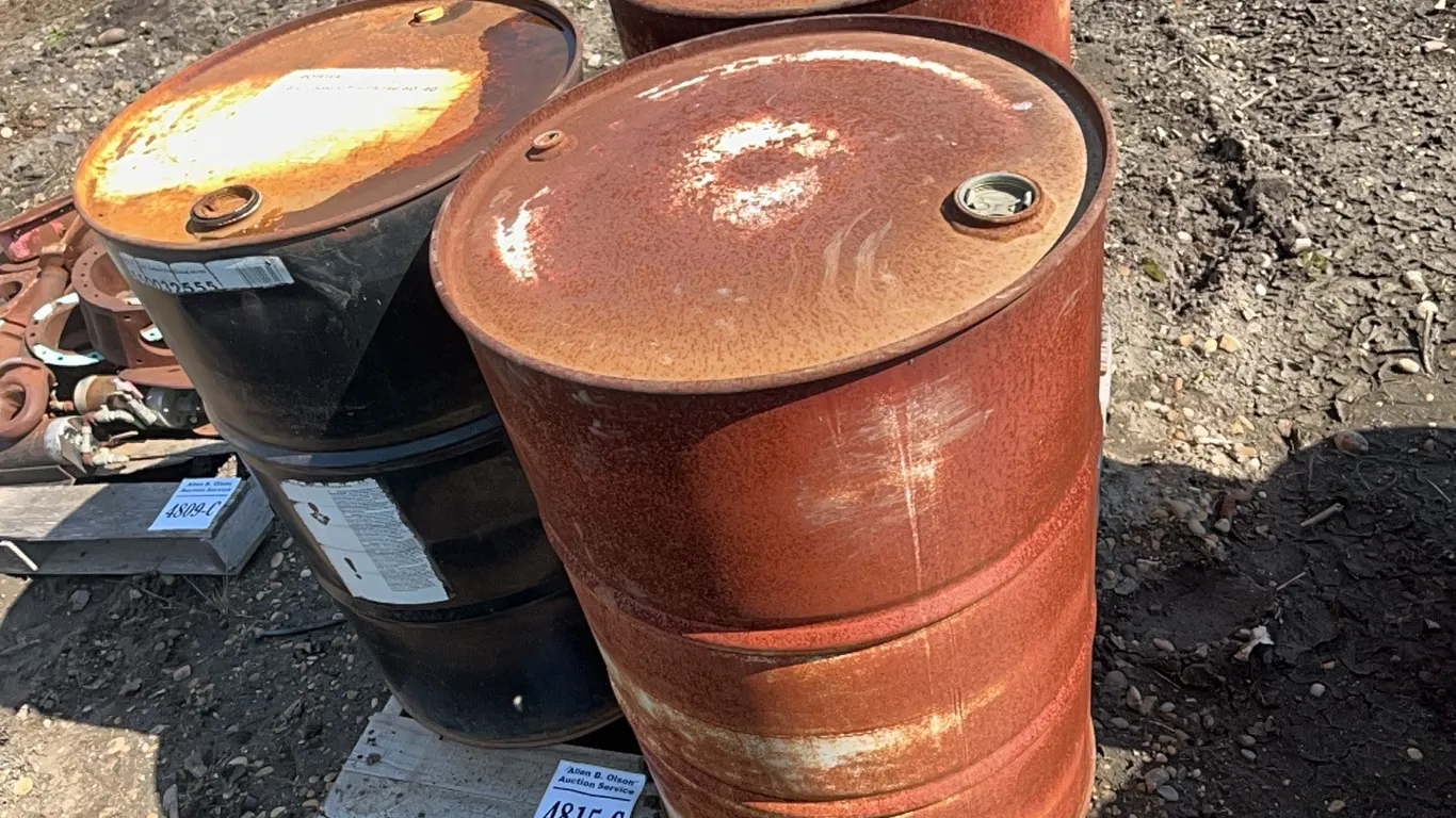 3 - METAL 45 GALLON DRUMS - EMPTY