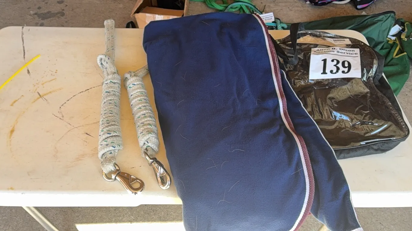 1 SWEAT BLANKET, 2 NEW/UNUSED SHANKS