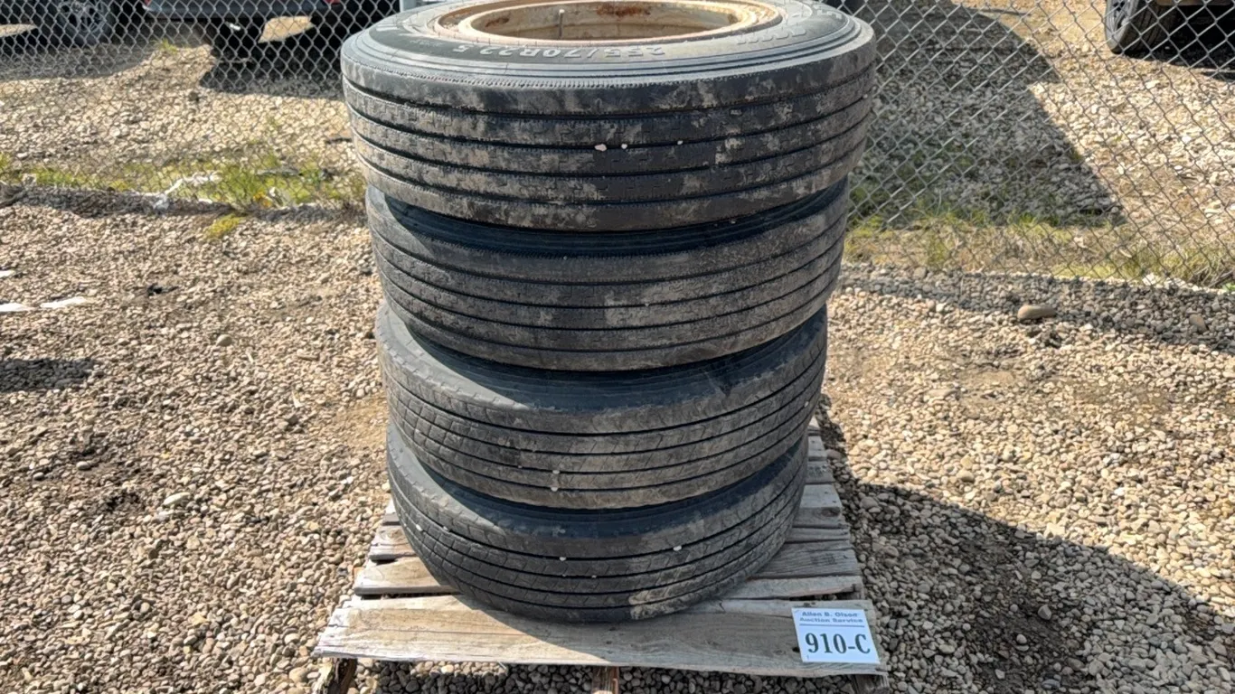 4 - 255/70R22.5 TIRES ON RIMS