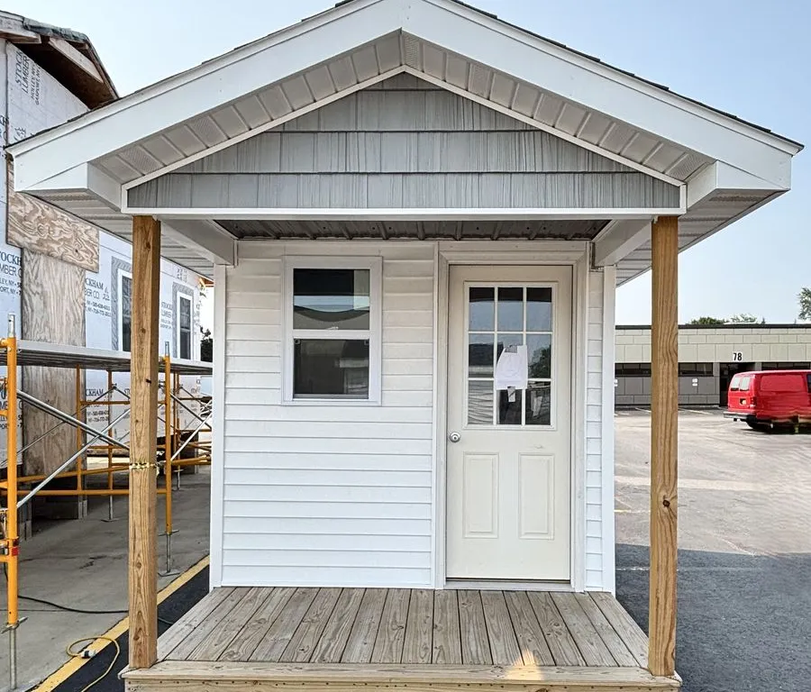 8' x 10' Shed with 4' x 8' Porch, New