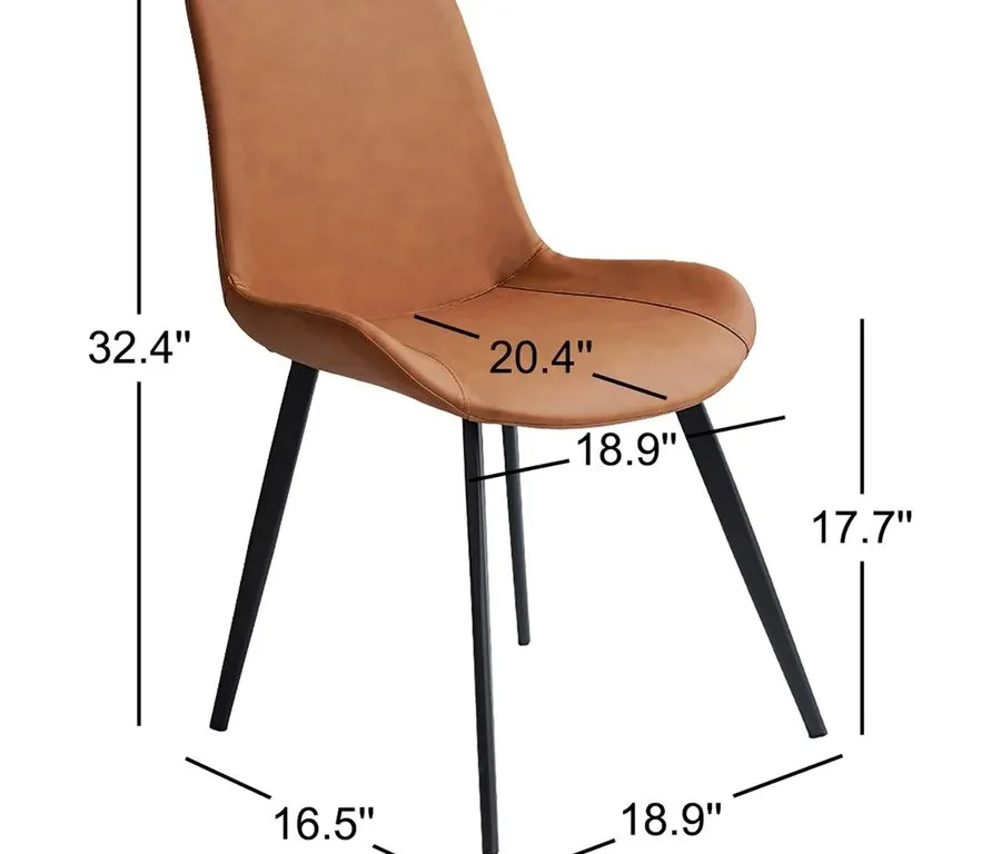 (1) Kamai Faux Leather Upholstered Side Chair with Carbon Steel Legs