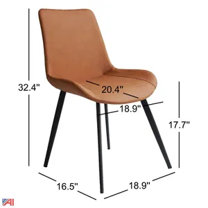 (1) Kamai Faux Leather Upholstered Side Chair with Carbon Steel Legs