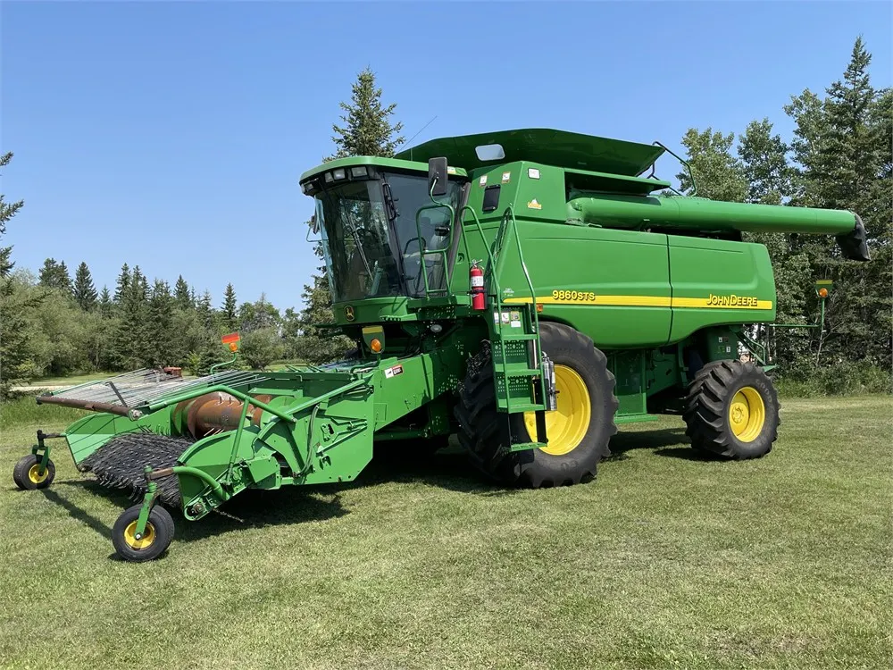 2004 JOHN DEERE 9860 STS Combine w/ JD 914P 13 Ft. Pickup, Shedded