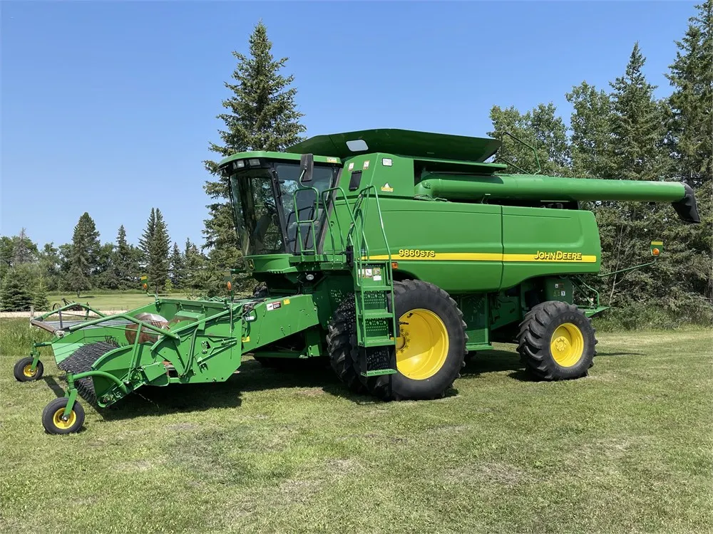 2004 JOHN DEERE 9860 STS Combine w/ JD 914P 13 Ft. Pickup, Shedded