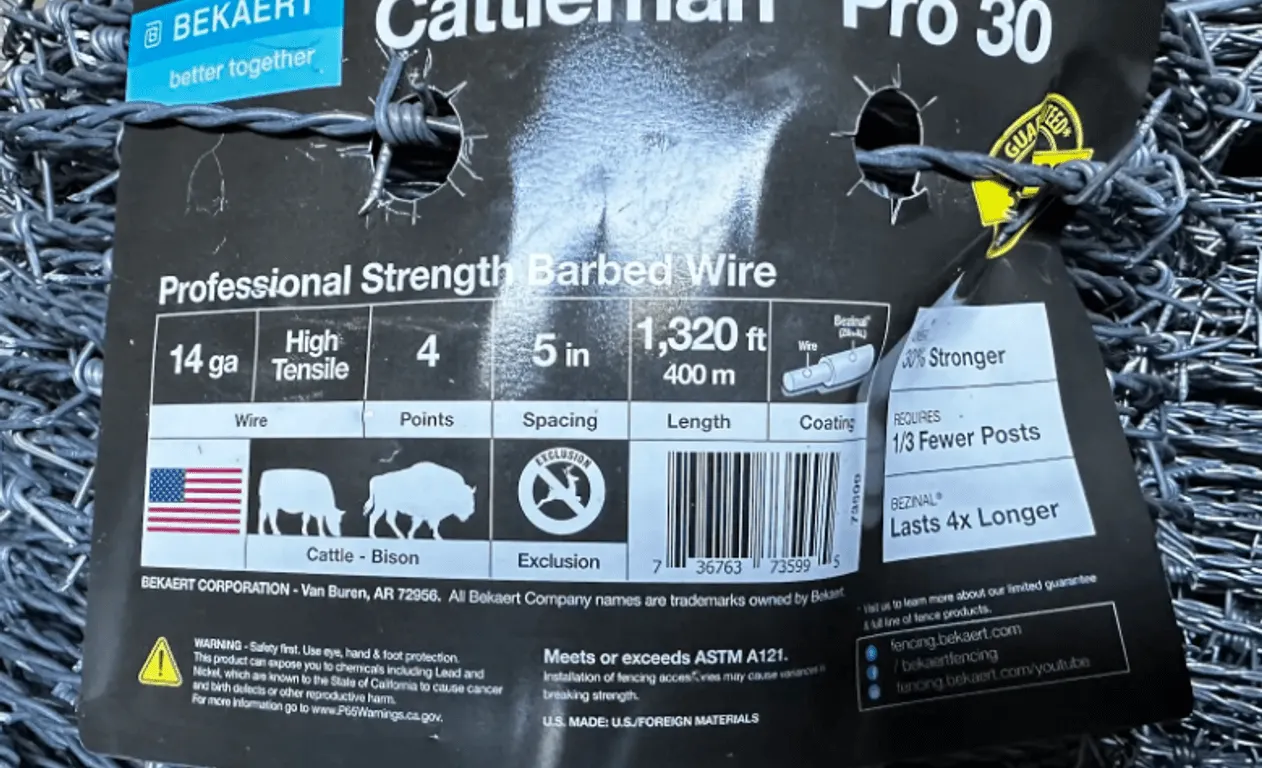 (2) 4pt HI-Tensile Barbed Wire