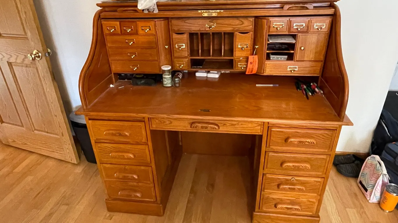 Wood Roll Top Desk