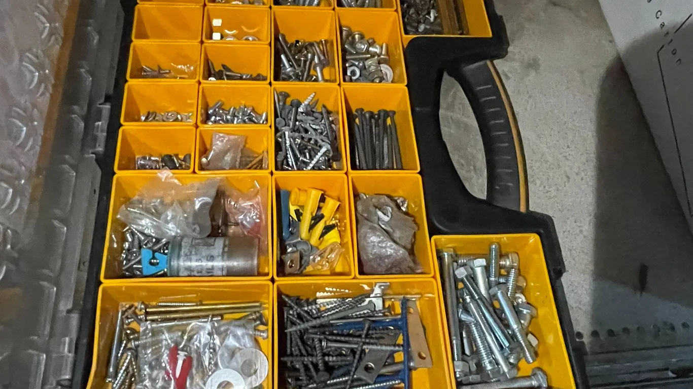 Fishing Supplies and Zag Parts Bins