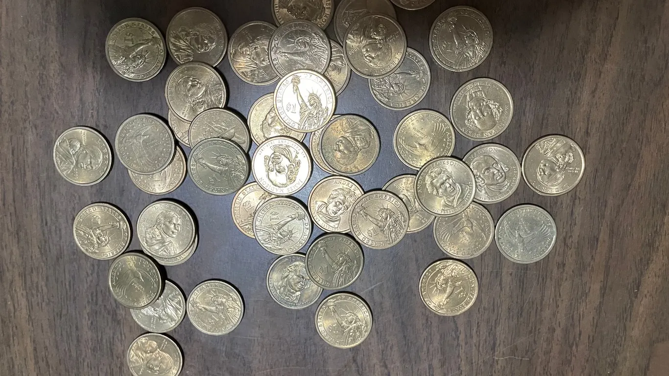 Assortment of One Dollar Coins