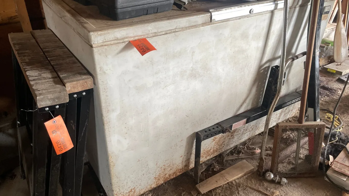 Chest Freezer with Animal Skins
