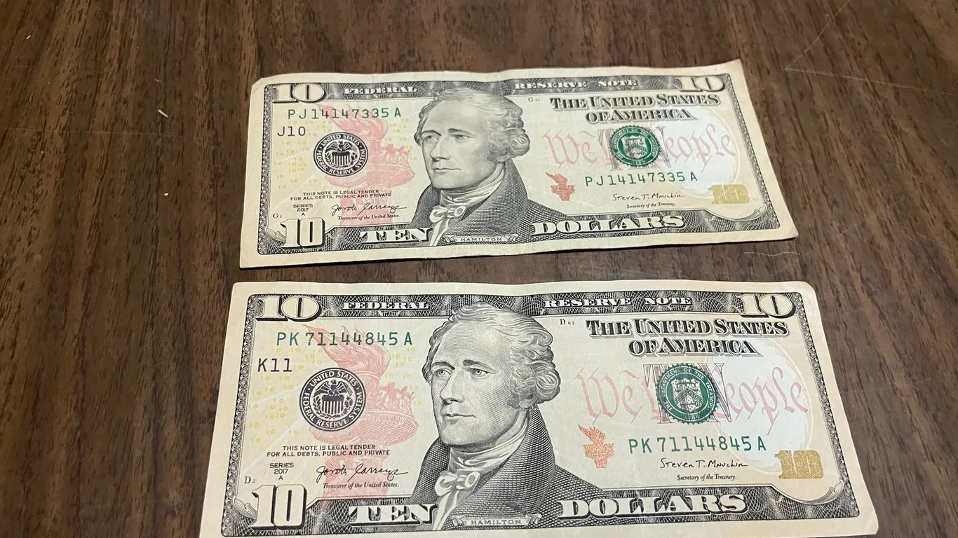 (2) Ten Dollar Bills