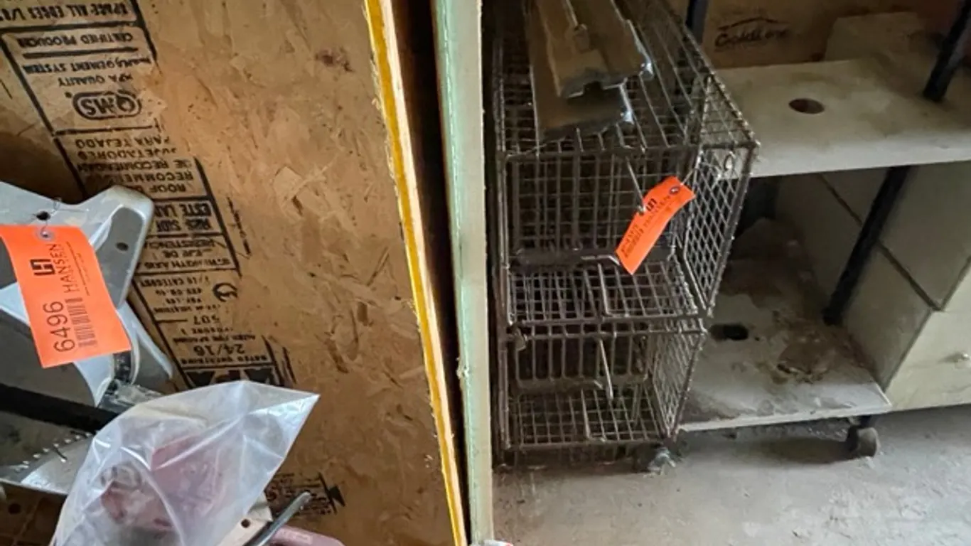 (3) Large Animal Live Traps, Peg Board, and Bulletin Board